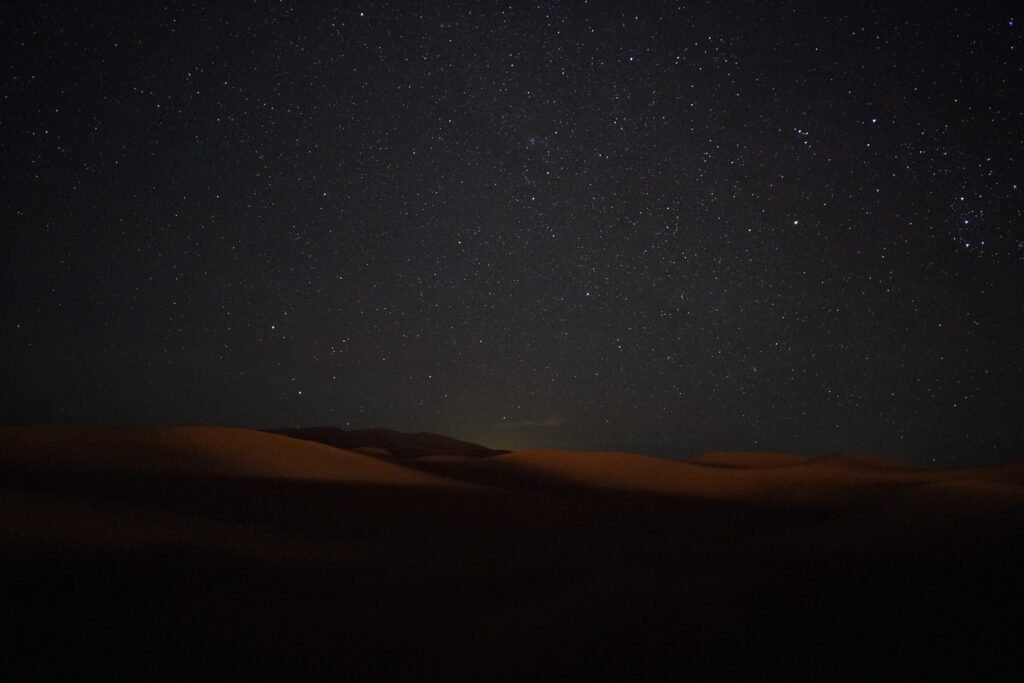 Sky full of stars in Sahara desert